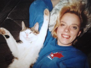 Kristene Perron and her cat Buddy Junior