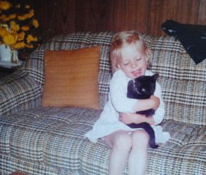 Kristene Perron with her cat Tinker