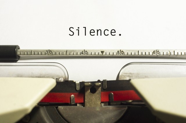 Silence typed on a page