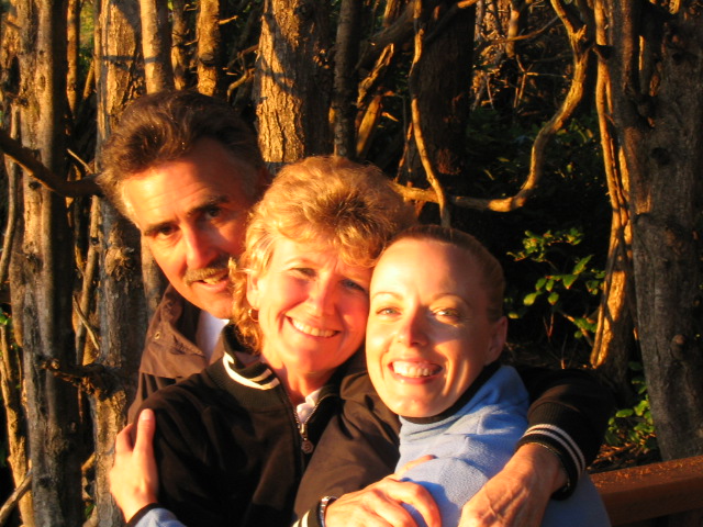 Pat and Joyce Roney with Kristene Perron at sunset
